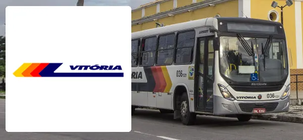 Logo e ônibus da Vitória Caucaia