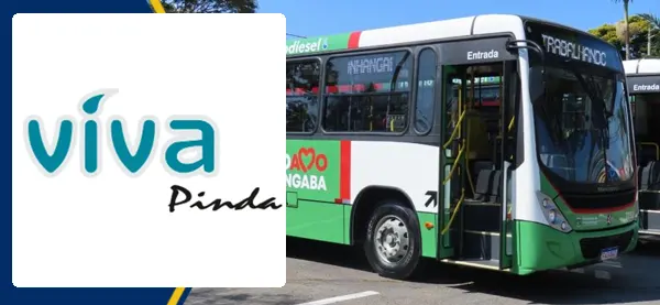 Logo e ônibus da Viva Pinda