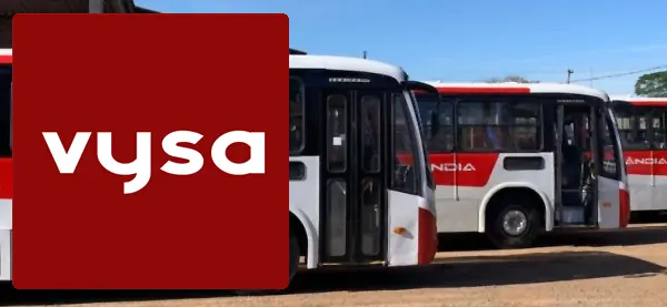 Logo e ônibus da Vysa Transportes